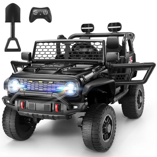 Tapoja 24V Kids Ride on Car 2-Seater Powered Ride on Toys, 2WD/4WD Off-Road Truck with Colorful LED Lights, Bluetooth, Built-in Music, 4 x 100W Electric Vehicle Gifts for Ages 3-8 Boys, Girls