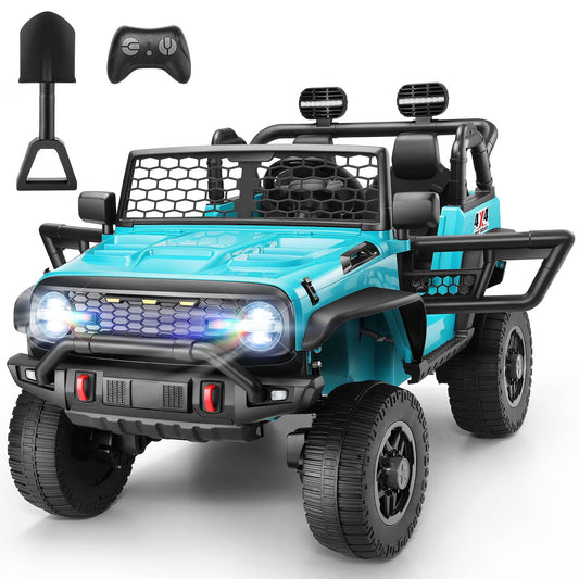 Tapoja 24V Kids Ride on Car 2-Seater Powered Ride on Toys, 2WD/4WD Off-Road Truck with Colorful LED Lights, Bluetooth, Built-in Music, 4 x 100W Electric Vehicle Gifts for Ages 3-8 Boys, Girls