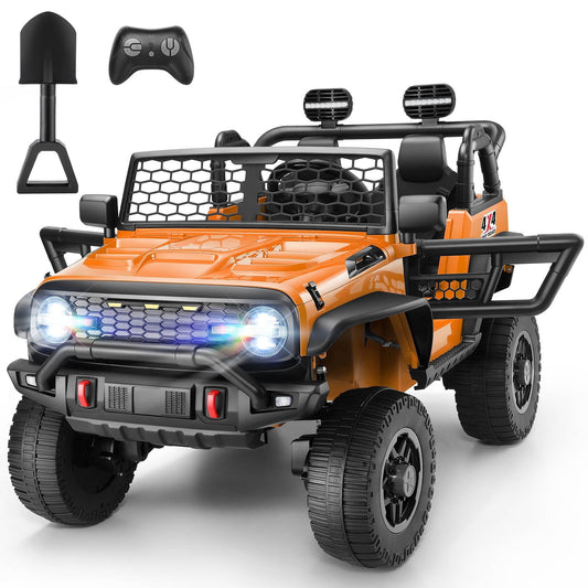 Tapoja 24V Kids Ride on Car 2-Seater Powered Ride on Toys, 2WD/4WD Off-Road Truck with Colorful LED Lights, Bluetooth, Built-in Music, 4 x 100W Electric Vehicle Gifts for Ages 3-8 Boys, Girls